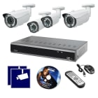 INDEXA - Videoüberwachungsanlage Full HD DVR-Set 4-Kanal + 4x Außenkameras 1080p AHD