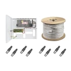 INDEXA - Videoanschlusspaket, 1x Zentral-Stromversorgung, 100m RG59 Multikabel, 8x BNC