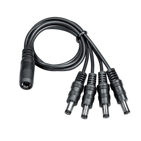 INDEXA - DC-Verteiler-Kabelpeitsche, DC-Kupplung auf 4 x DC-Stecker 5,5/2,1mm, 20cm Länge