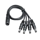 INDEXA - DC-Verteiler-Kabelpeitsche, DC-Kupplung auf 4 x DC-Stecker 5,5/2,1mm, 20cm Länge