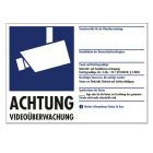 INDEXA - Warnaufkleber: Videoüberwachung (nach DIN 33450). beschriftbar PE-Folie, blau