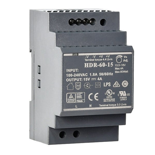 INDEXA - Hutschienen-Netzteil 60W 15V / 4A Schaltnetzgerät für DIN-Schiene TS35