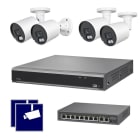 INDEXA - NVR Netzwerk-Videorecorder-Set Rekorder NVR508, 4x IP-Kamera NWB6551F, Switch
