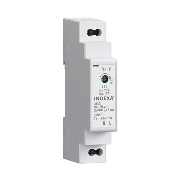 INDEXA - Hutschienen-Netzgerät 12W 5V DC / 2,4A Schaltnetzteil für DIN-Schiene TS35