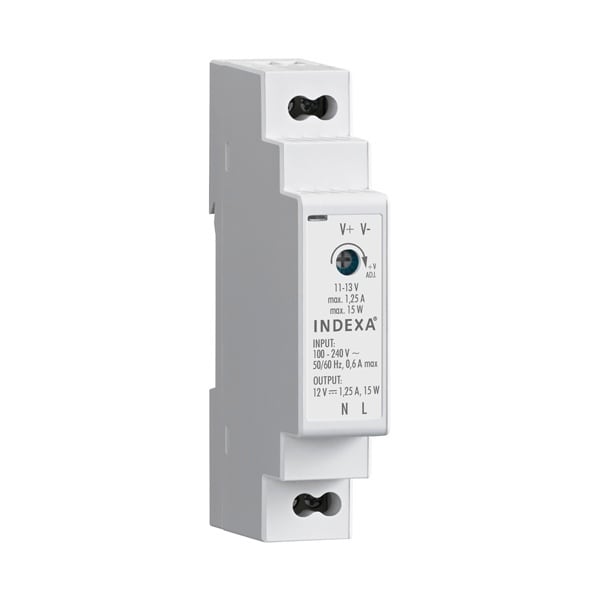 INDEXA - Hutschienen-Netzgerät 15W 12V DC / 1,25A Schaltnetzteil für DIN-Schiene TS35
