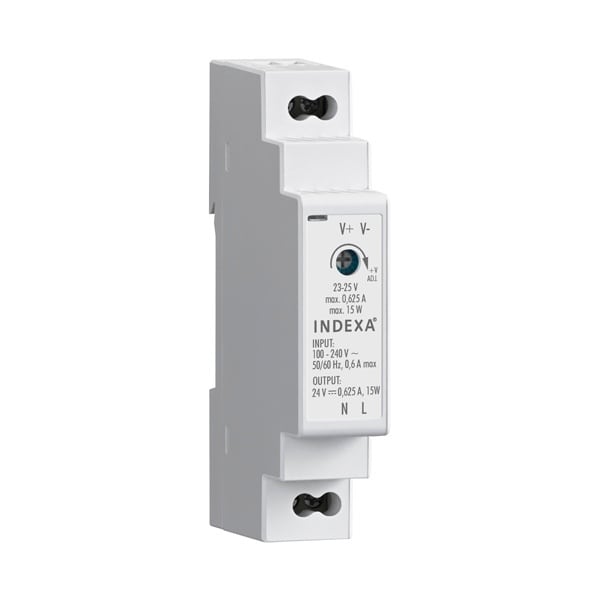 INDEXA - Hutschienen-Netzgerät 15W 24V DC / 0,6A Schaltnetzteil für DIN-Schiene TS35