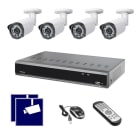 INDEXA - Videoüberwachungsanlage Full HD DVR-Set 4-Kanal + 4x Außenkameras (klein)