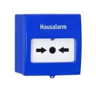 INDEXA - Handmelder in blauem Gehäuse aus ABS mit Aufschrift >Hausalarm< Grenzwerttechnik