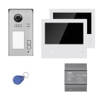 INDEXA - VT300 Video-Türsprechanlagen-Set Aufputz 2RT mit 7 Zoll Monitor 2FH AP Edelstahl