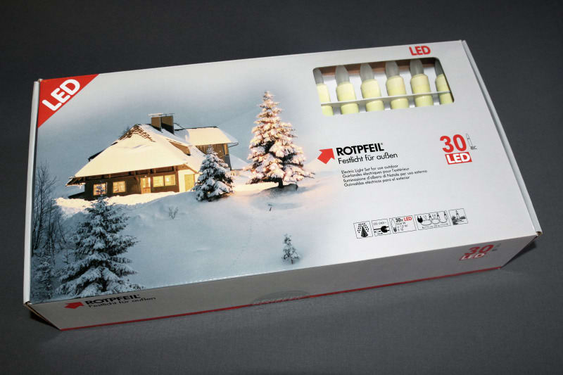 MK ILLUMINATION - Lichter Anz.Kette für aussen mit LED E10 Glaskolben Mattiert