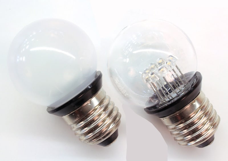 MK ILLUMINATION - LED Deco Golf Ball 2 E27, 9 warm weiße LEDs klare Kappe