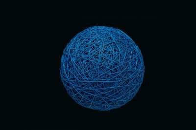 MK ILLUMINATION - Organic Ball blau, ~ø40 cm, ohne Licht