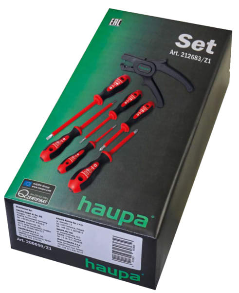 HAUPA - Werkzeugset Seitenschneider+Abisolierwerkzeug+Schraubendrehe