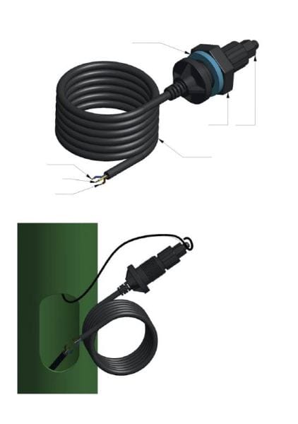 MK ILLUMINATION - QuickFix 3 pole/bracket supply Kabel,open end 5m,sw Kabel