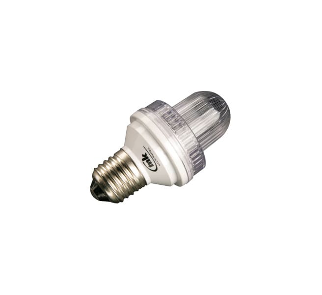 MK ILLUMINATION - Flash Bulb E27,blue SMD LEDs clear cap. 9 SMD-LEDs,AC,1W