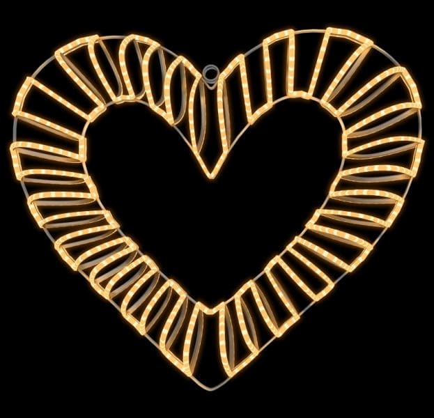 MK ILLUMINATION - Strip Heart,~100x90x20cm,AC,3D LED ww,Aluminium,106W ,T-2