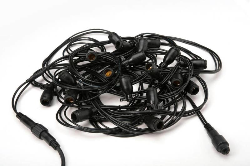 MK ILLUMINATION - StringLiteQF LV+, 18 E14 Fassungen, 6m,o. LM, sw Kabel, 36V