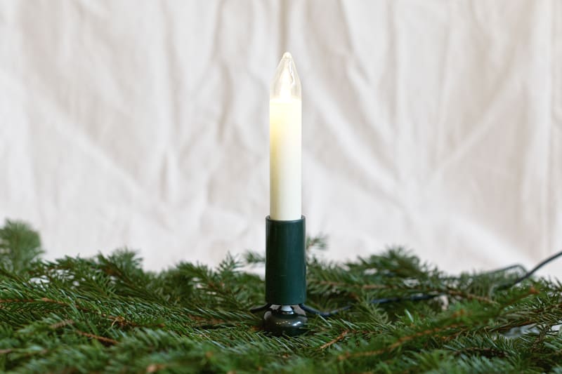 MK ILLUMINATION - Lichterkette 15-tlg. LED Schaftlampen E10 austauschbar, Schaft: grün, 2 LED pro Leuchtmittel