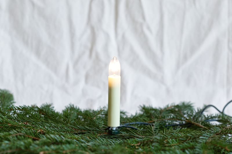 MK ILLUMINATION - Lichterkette 10-tlg. Toplampen E10 austauschbar,23V 3W Schaft: glatt, elfenbeinfarben