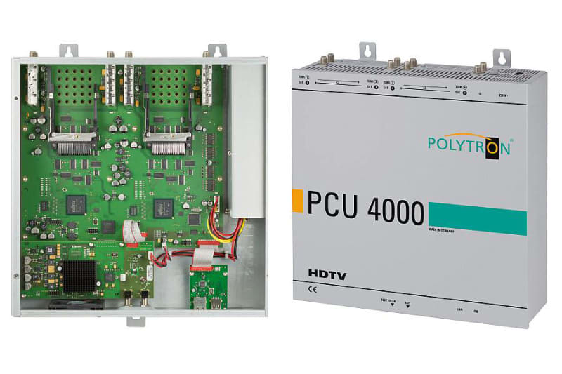 POLYTRON - Universal Kopfstelle 4Eing. DVBS2/T2/C in DVBC 4CISchnittst.