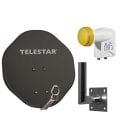 TELESTAR - Sat-Spiegel 45cm Alu + LNB Twin+Masthalter+Wandhalt. grau