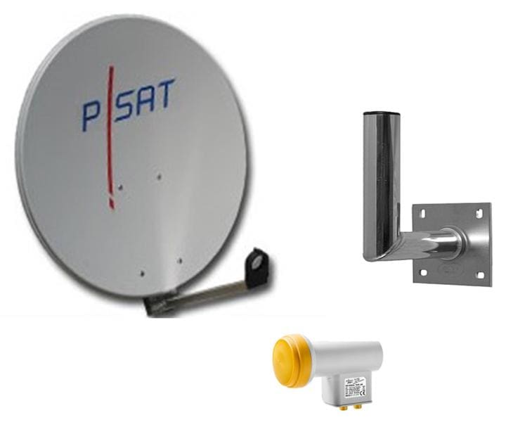 PÖTZELSBERGER - best.aus: Offset-Antenne 40cm hgr + LNB Twin + Wandhalterung