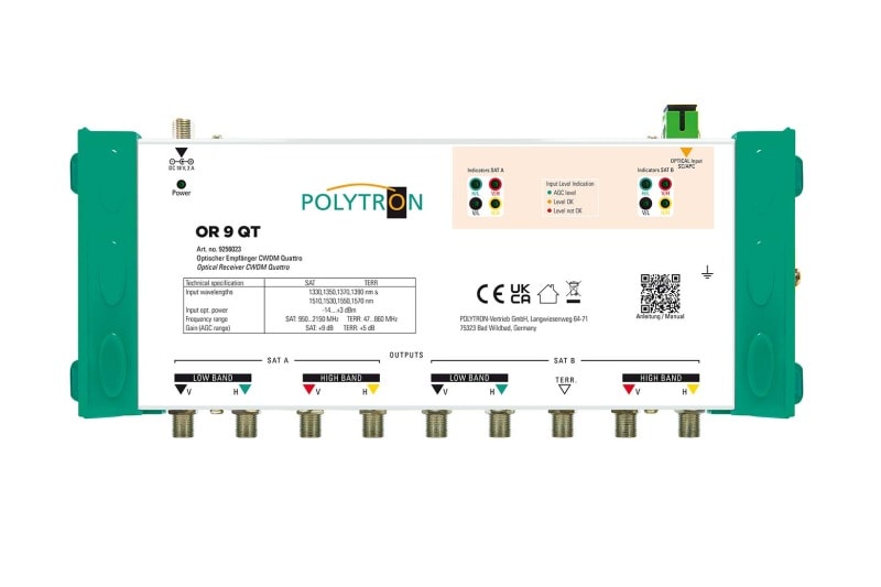 PÖTZELSBERGER - Optischer Empfänger optisch IN / 8xSAT 1xTerr. Out