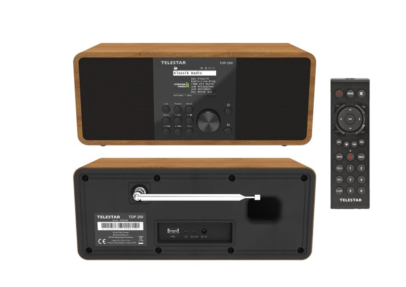 PÖTZELSBERGER - Internetradio 10W UKW DAB+ BT USB Weck/Sleept. FB sw-Holz