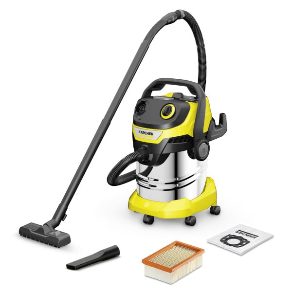 KÄRCHER - Nass-Trockensauger 1100W 2.2m 25L Edelstahlbeh. 5m gelb