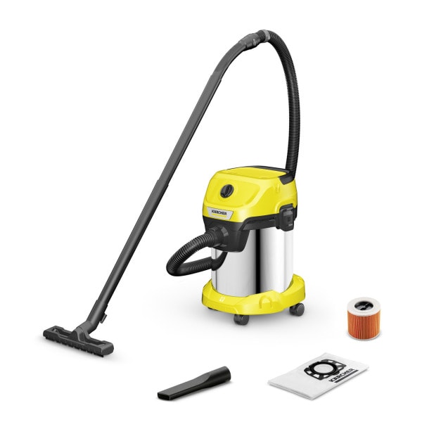 KÄRCHER - Nass-Trockensauger 1000W 2m 17L Edelstahlbeh. 4m gelb