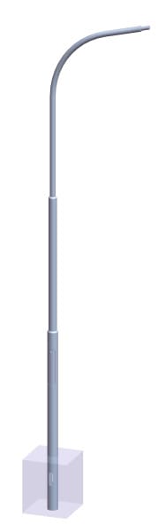 FONATSCH - Peitschen Mast RAL LPH9m 1Arm AUSL1200 Stutzen60x100 93kg