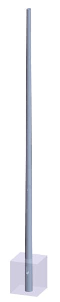FONATSCH - Mast rund fvzkt LPH12m E1,5m Fuß-DM243mm Zopf-DM108mm