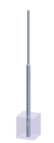 FONATSCH - Mast zyl. fvzkt LPH4m E0,6m Fuß-DM102mm Zopf-DM60mm