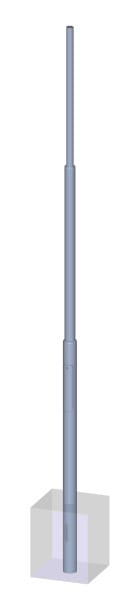 FONATSCH - Mast zyl. fvzkt  LPH6m E1m Fuß-DM114mm Zopf-DM60mm