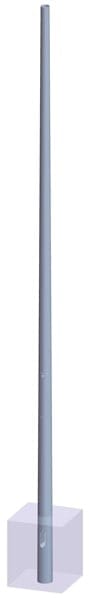 FONATSCH - Mast rund ALU/RAL LPH7,0m E1,2m Fuß-DM135mm Zopf-DM76mm