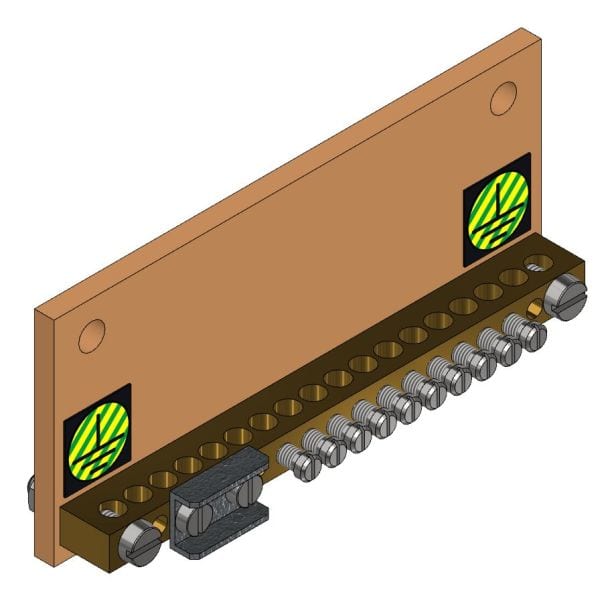 MEHLER - Erdungsschiene, Zuleitung 1x35mm2 (Yf) 10 Abgänge 25mm2 (Ym) od. 16mm2 (Yf)