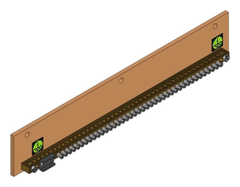 MEHLER - Erdungsschiene, Zuleitung 1x35mm2 (Yf) 40 Abgänge 25mm2 (Ym) od. 16mm2 (Yf)
