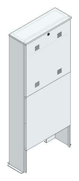 MEHLER - AP-Antennenverteiler f. Kabel außen B700xH1700xT250mm m. Mon