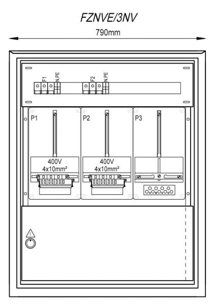 MEHLER - Freiluft-Zählerverteiler NÖ Netz,RAL7035 Mauereinbau Nische: B745xH935xT240mm