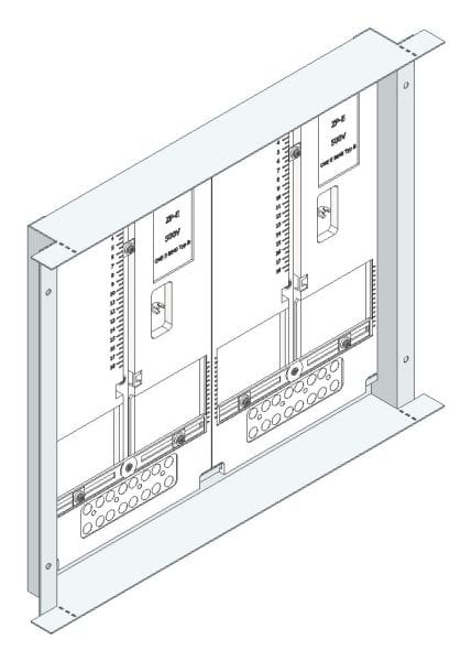 MEHLER - Zählerwanne m. 2 Zählerplatten Einbaumaß B475xH400mm 2ZP