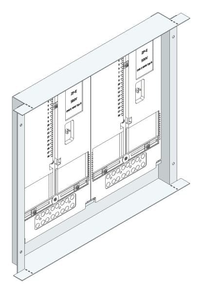 MEHLER - Zählerwanne m. 2 Zählerplatten Einbaumaß B475xH425mm 2ZP