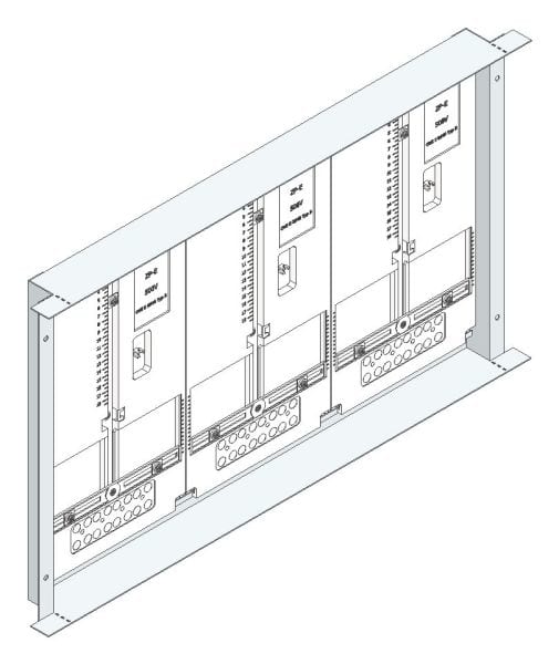 MEHLER - Zählerwanne m. 3 Zählerplatten Einbaumaß B675xH400mm 3ZP