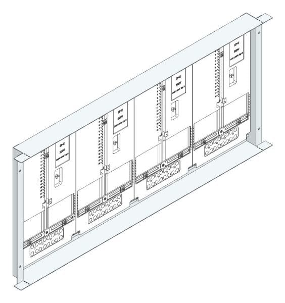 MEHLER - Zählerwanne m. 4 Zählerplatten Einbaumaß B885xH400mm 4ZP