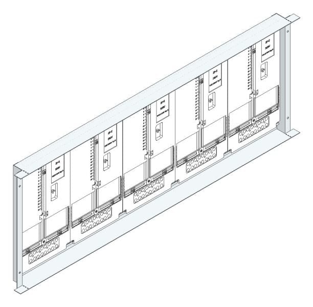 MEHLER - Zählerwanne m. 5 Zählerplatten Einbaumaß B1095xH400mm 5ZP