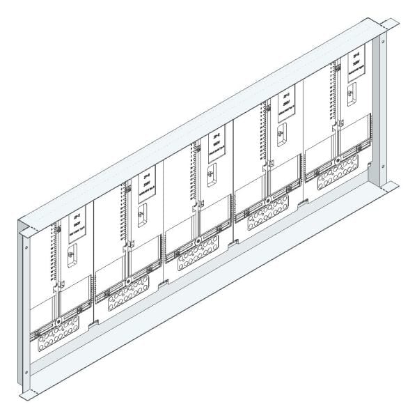MEHLER - Zählerwanne m. 5 Zählerplatten Einbaumaß B1095xH425mm 5ZP