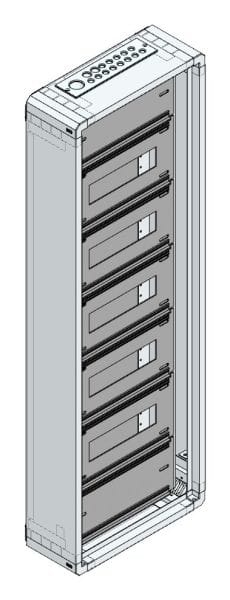 MEHLER - AP-Installations-Flachverteiler, 50TE m.RW, B350xH1055xT130mm