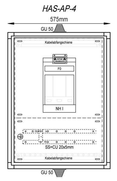 MEHLER - Hausanschlusskasten AP Aussen B575xH765xT250
