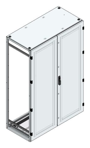 MEHLER - Alu-Anreihschrank BxHxT 1200x1800x600mm o. Rückwand, o. Seitenwand, m. Türe 2fl.