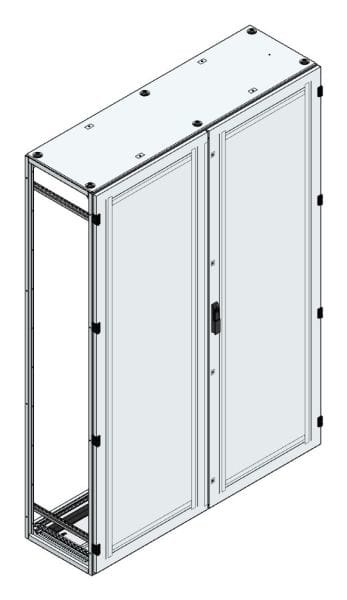 MEHLER - Alu-Anreihschrank BxHxT 1500x2200x500mm o. Rückwand, o. Seitenwand, m. Türe 2fl.