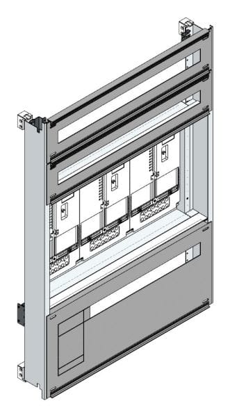MEHLER - Zählerverteilereinsatz,3ZP, OÖ,Salzburg TN-Netz, Einsatzmaß B705xH1000mm